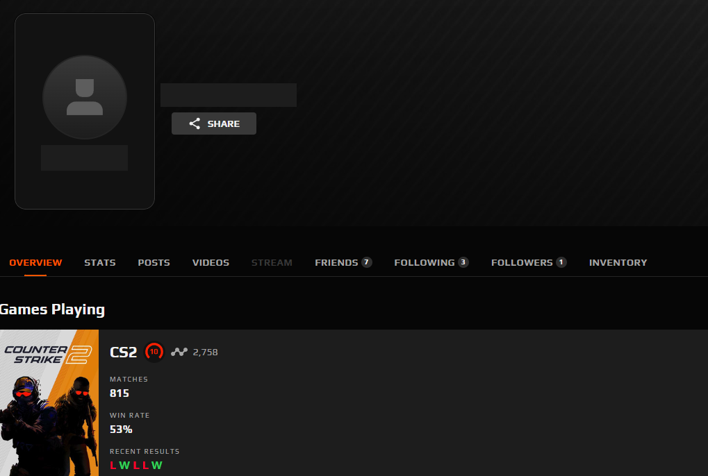 FACEIT ACCOUNT (10 LVL) 2758 ELO-photo-1