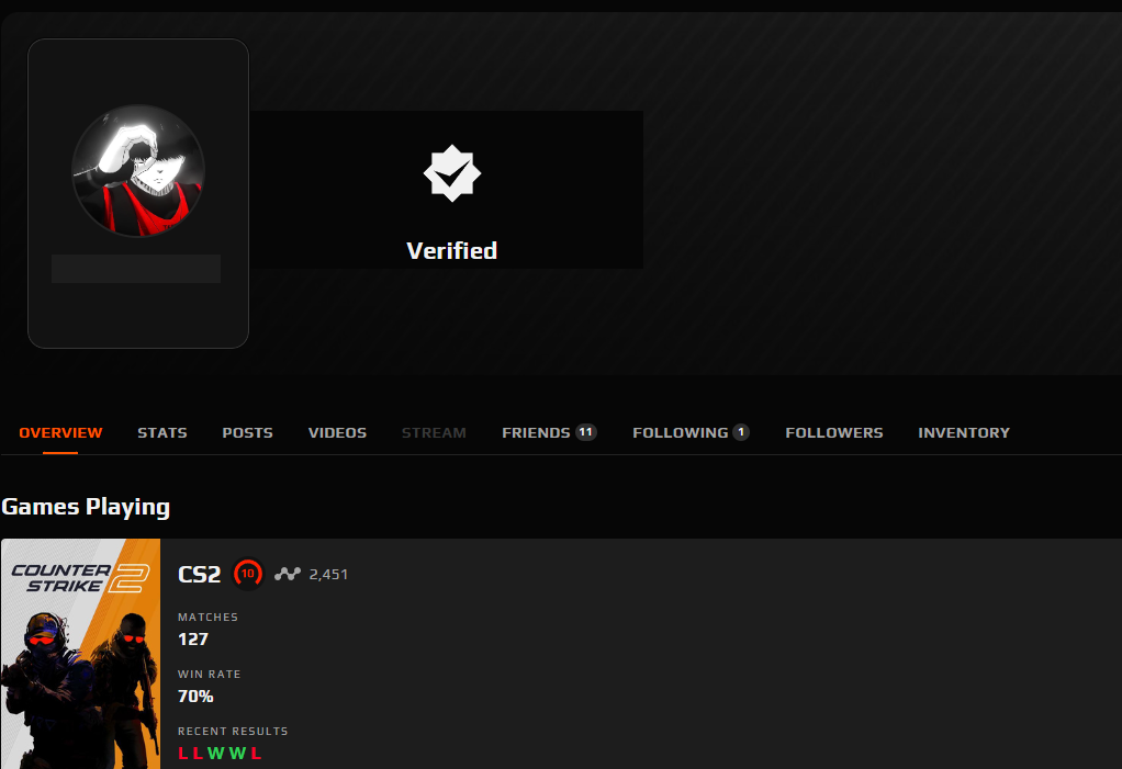 PRIME FACEIT ACCOUNT (10 LVL) 2451 ELO-photo-1