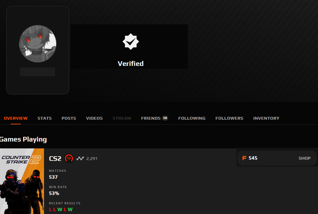 FACEIT ACCOUNT (10 LVL) 2291 ELO-photo-1