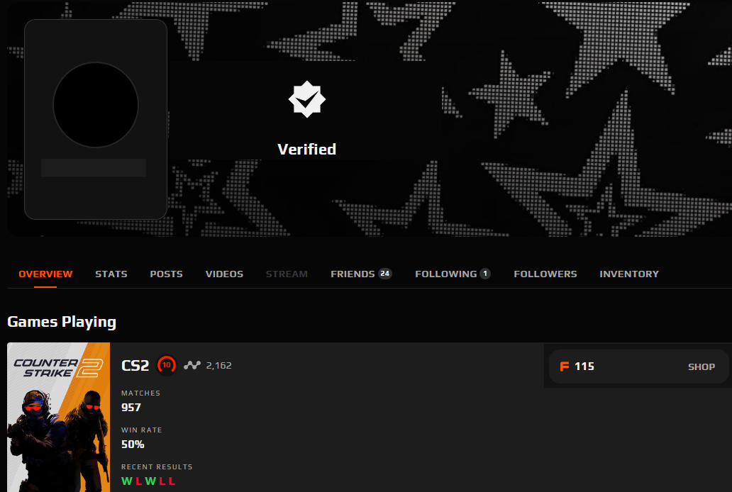 FACEIT ACCOUNT (10 LVL) 2162 ELO-photo-1