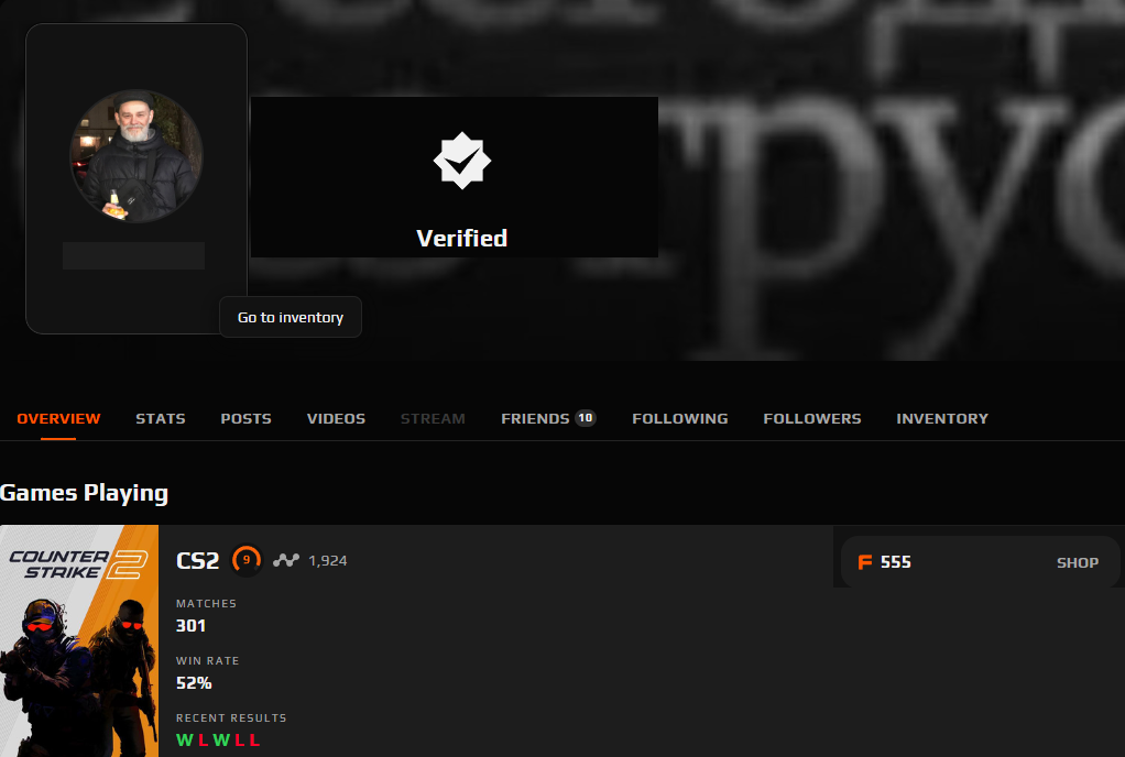 FACEIT ACCOUNT (9 LVL) 1924 ELO-photo-1