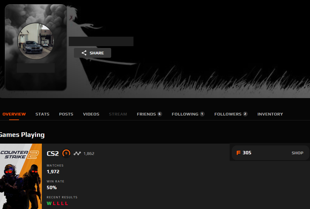 FACEIT ACCOUNT (9 LVL) 1862 ELO-photo-1