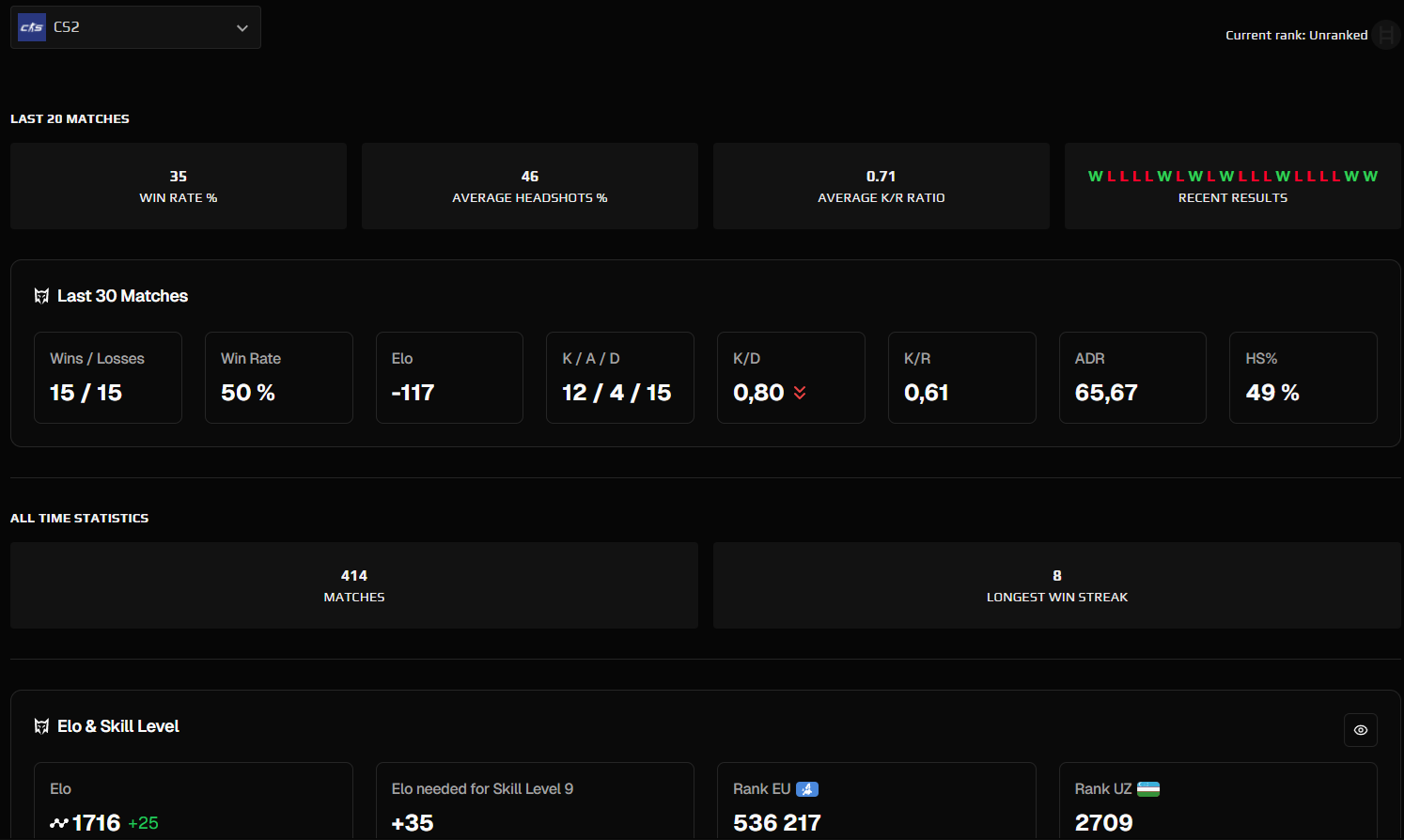 FACEIT ACCOUNT (8 LVL) 1716 ELO-photo-6