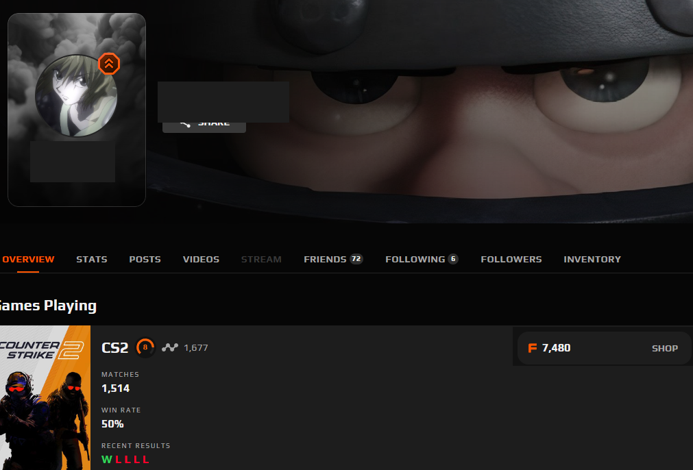 FACEIT ACCOUNT (8 LVL) 1654 ELO-photo-5