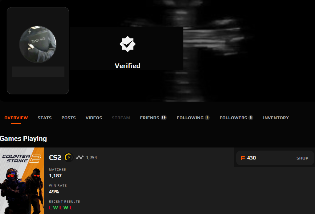 FACEIT ACCOUNT (6 LVL) 1294 ELO-photo-1