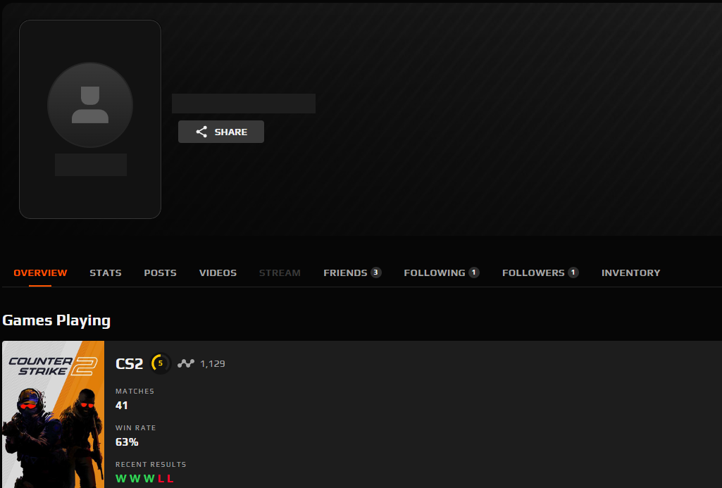 FACEIT ACCOUNT (5 LVL) 1129 ELO-photo-5