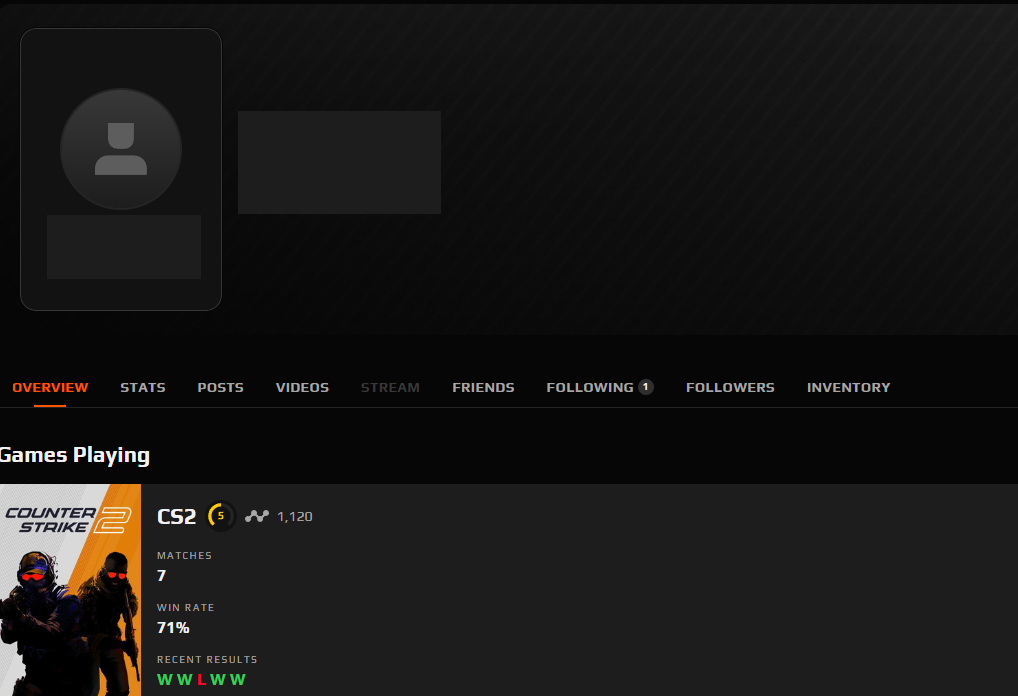 FACEIT ACCOUNT (5 LVL) 1120 ELO-photo-1
