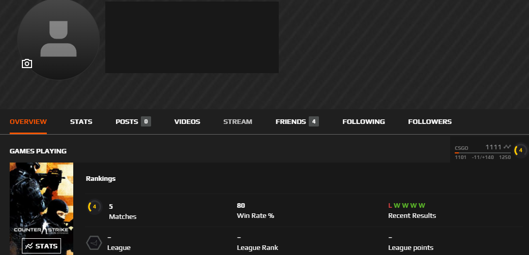 FACEIT ACCOUNT (5 LVL) 1111 ELO-photo-1