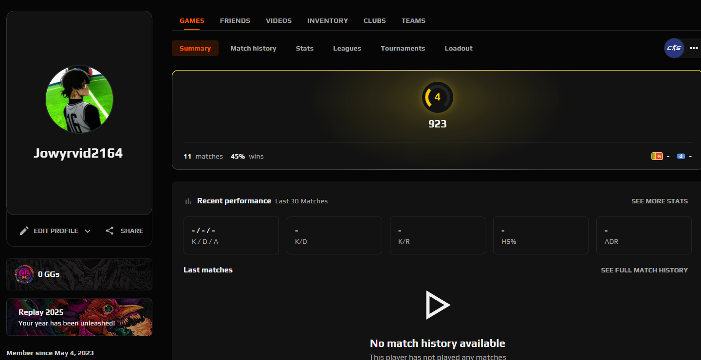 CS2 FACEIT ACCOUNT (4 LVL) 923 ELO-photo-5