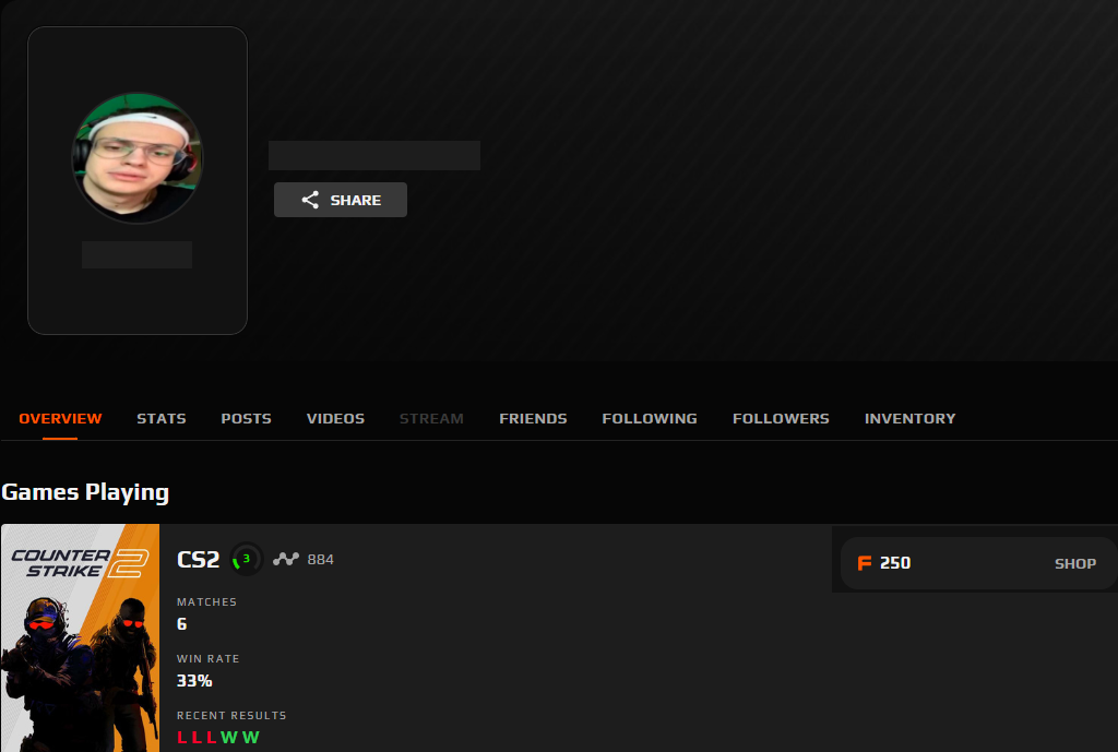 PRIME FACEIT ACCOUNT (3 LVL) 884 ELO-photo-1