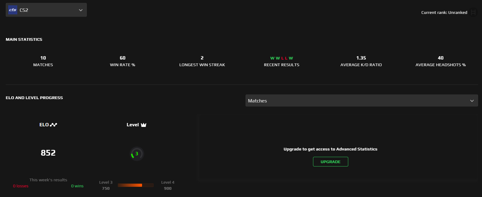 VERIFIED FACEIT ACCOUNT (3 LVL) 831 ELO-photo-6