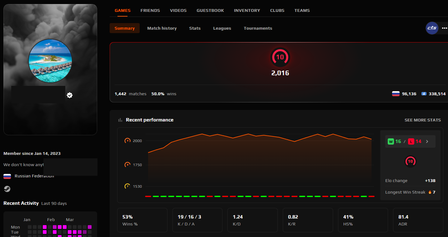 FACEIT ACCOUNT (10 LVL) 2016 ELO-photo-1